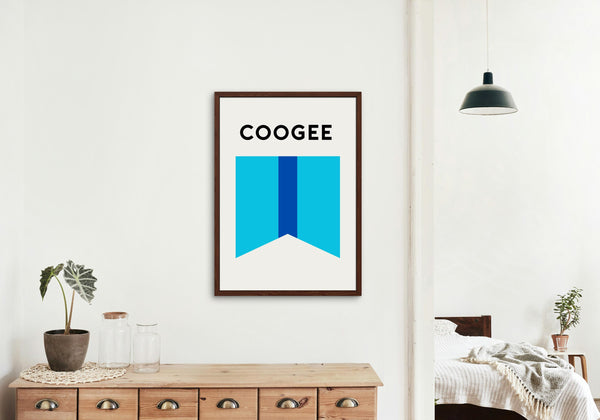 Coogee Beach Flag Print, Coogee Surf Flag, Beach Art Print Sydney