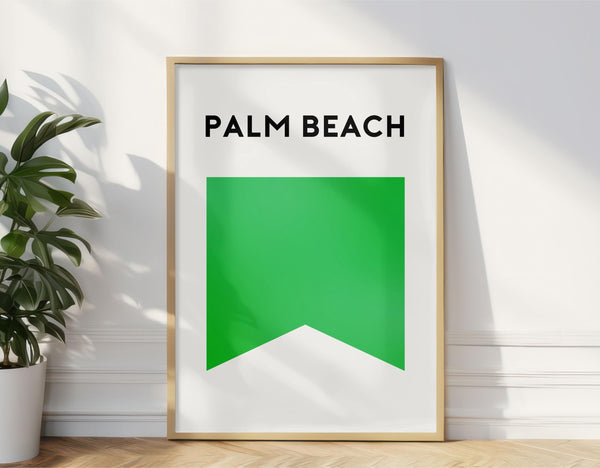 Palm Beach Flag Print, Palm Beach Surf Flag, Beach Art Print Beach