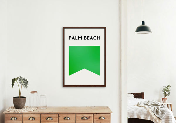 Palm Beach Flag Print, Palm Beach Surf Flag, Beach Art Print Beach