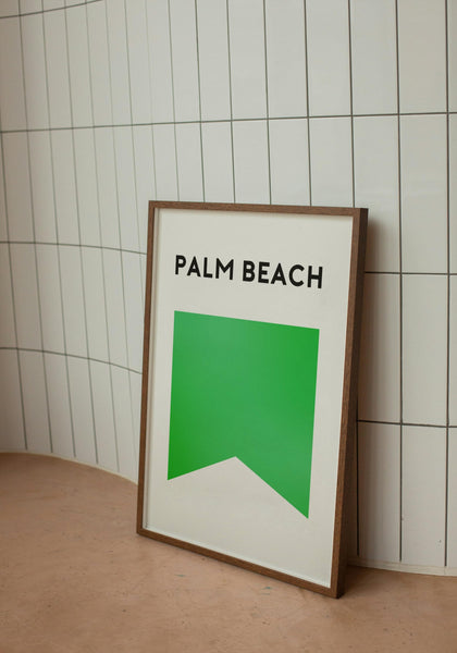 Palm Beach Flag Print, Palm Beach Surf Flag, Beach Art Print Beach