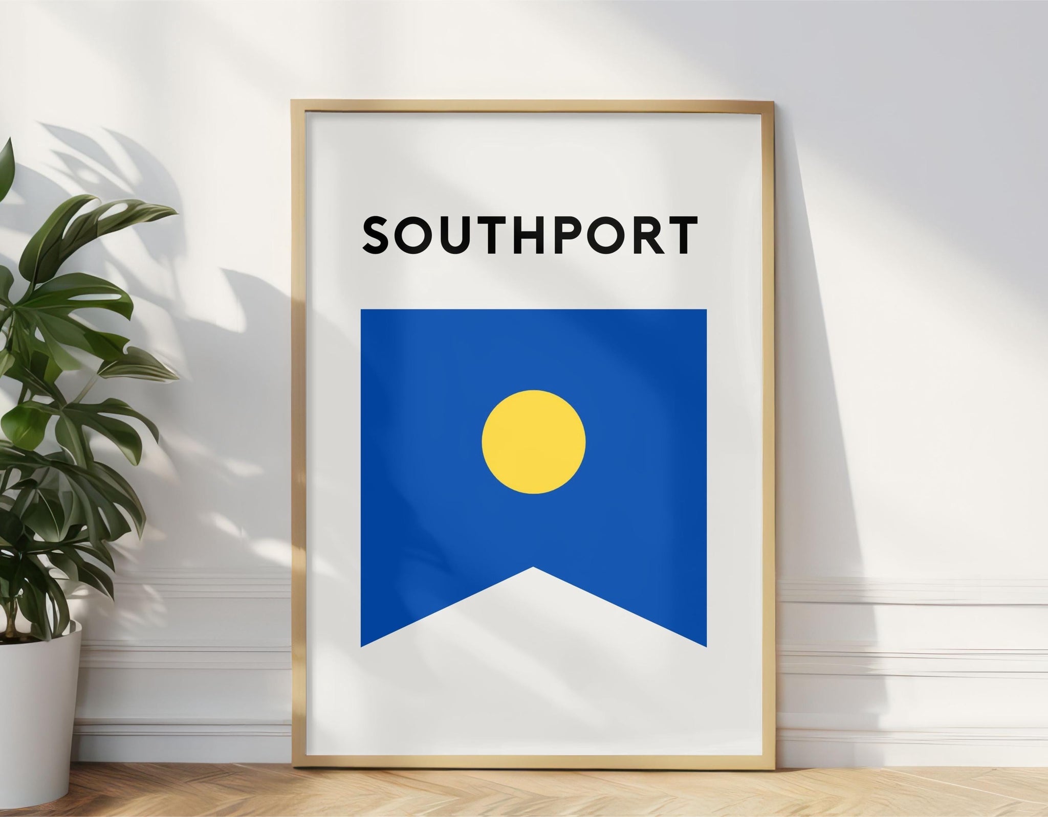 Southport Beach Flag Print, Gold Coast Beach Surf Flag, Beach Art Print Beach Gold Coast