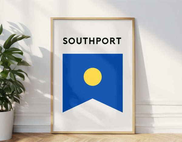 Southport Beach Flag Print, Gold Coast Beach Surf Flag, Beach Art Print Beach Gold Coast