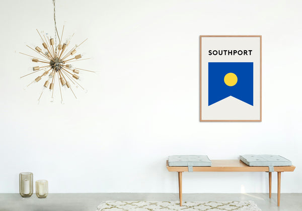 Southport Beach Flag Print, Gold Coast Beach Surf Flag, Beach Art Print Beach Gold Coast