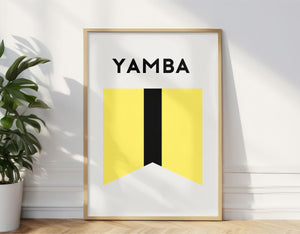 Yamba Beach Flag Print, NSW Coast Beach Surf Flag, Beach Art Print Beach Memento, Yamba New South Wales