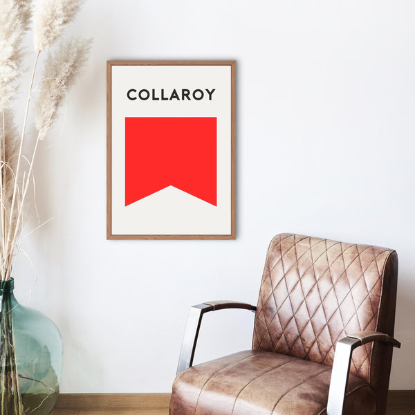 Collaroy Beach Flag Print, Collaroy Northern Beaches Surf Flag, Beach Art Print Surf NSW