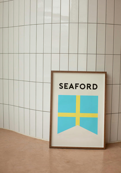 Seaford Beach Flag Print, Seaford Victoria Surf Flag, Beach Art Print, Seaford Victoria