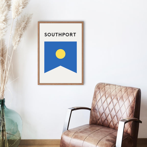 Southport Beach Flag Print, Gold Coast Beach Surf Flag, Beach Art Print Beach Gold Coast