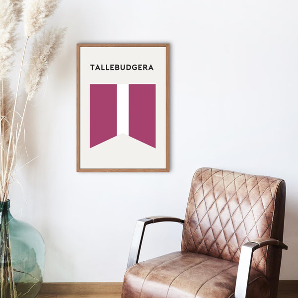 Tallebudgera Beach Flag Print, Tallebudgera Gold Coast Beach Surf Flag, Minimalist Art Print Beach GoldCoast, Queensland