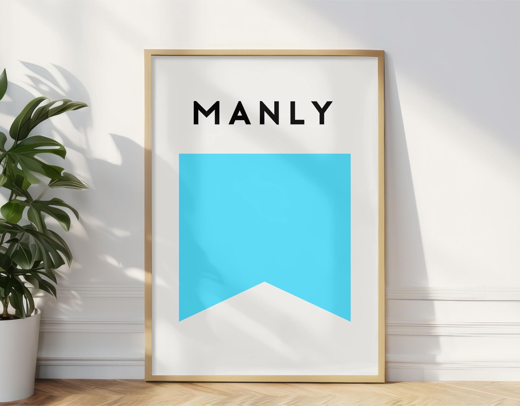 Manly Beach Flag Print, Manly Surf Flag, Beach Art Print Sydney, Sydney Beach Art Souvenir