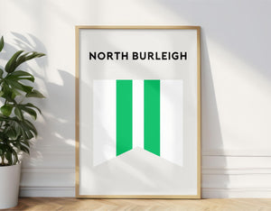 North Burleigh Gold Coast Surf Flag Print, North Burleigh Gold Coast Beach Surf Flag, Minimalist Art Print Beach North Burleigh