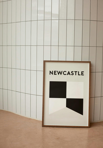 Newcastle Beach Surf Flag Print, Newcastle Coast Beach Surf Flag Retro, Minimalist Art Print Beach Newcastle