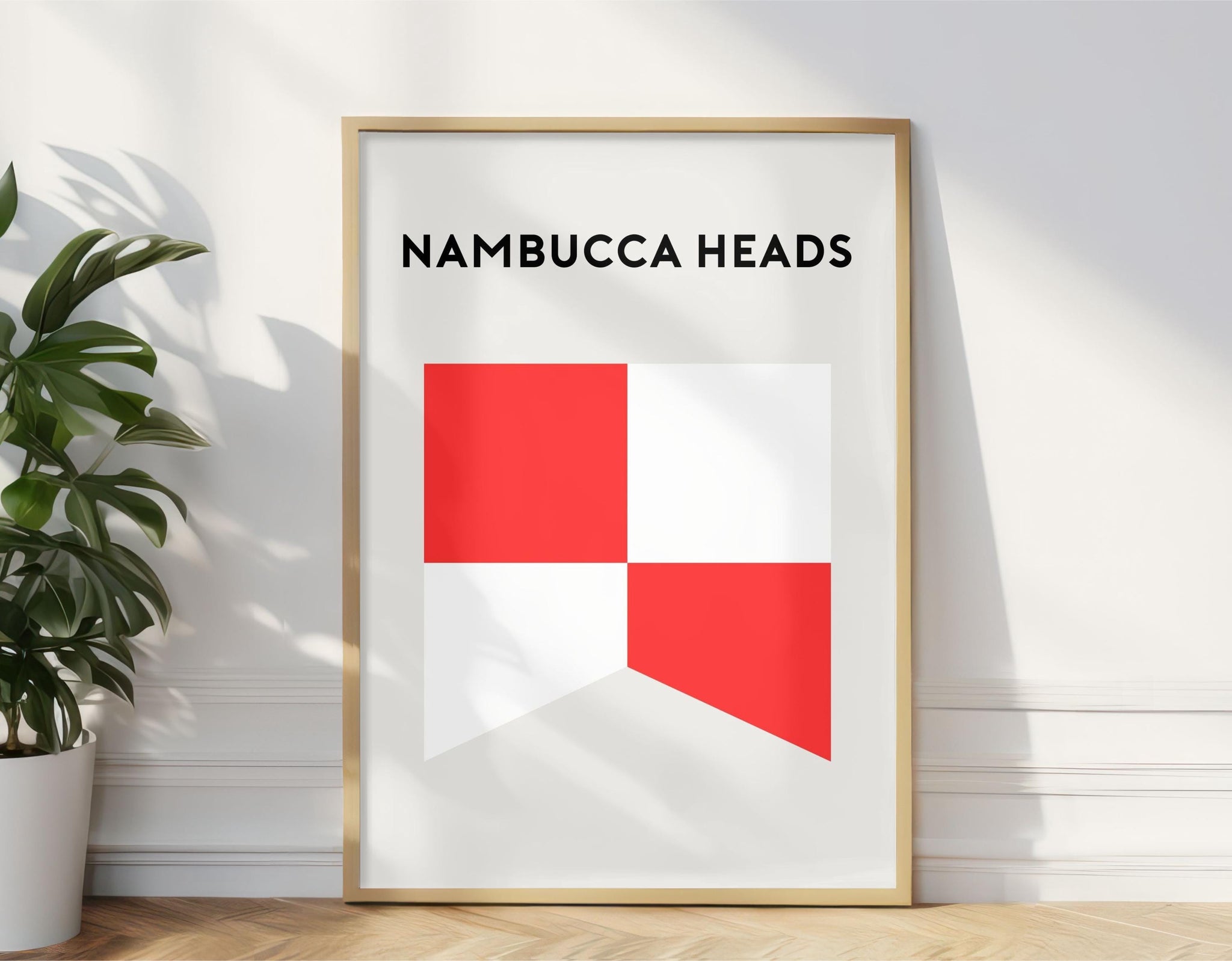 Nambucca Heads Surf Flag Print, Nambucca Heads Beach Surf Flag Retro, Minimalist Art Print Beach Nambucca NSW