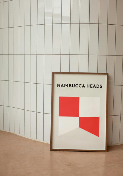 Nambucca Heads Surf Flag Print, Nambucca Heads Beach Surf Flag Retro, Minimalist Art Print Beach Nambucca NSW