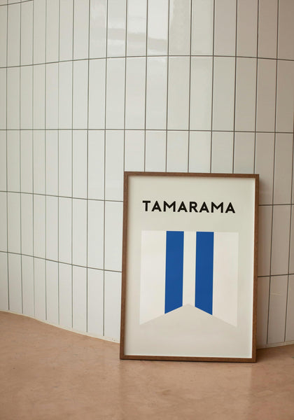 Tamarama Beach Flag Print, Tamarama Surf Flag, Beach Art Print Sydney Retro Minimal