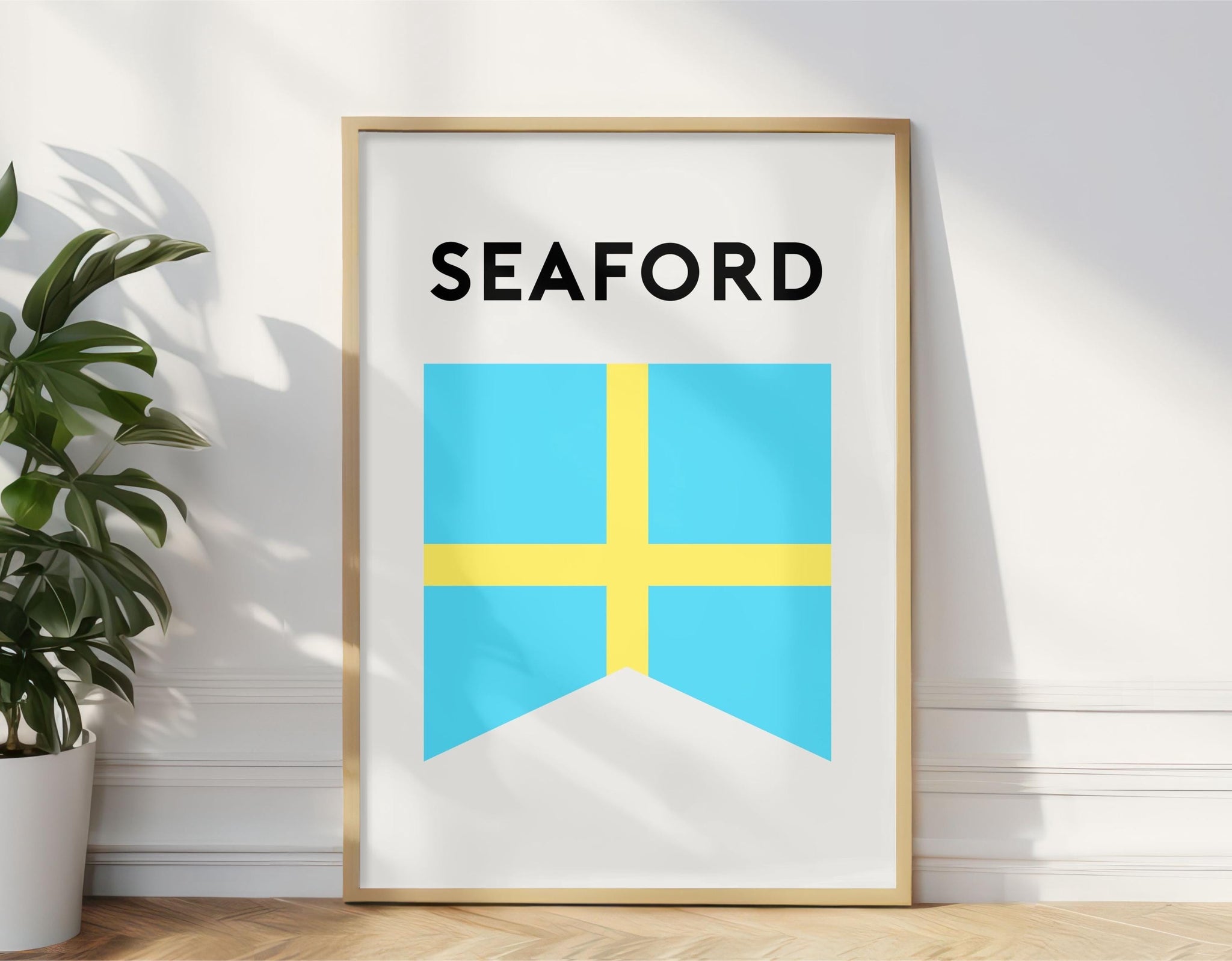 Seaford Beach Flag Print, Seaford Victoria Surf Flag, Beach Art Print, Seaford Victoria