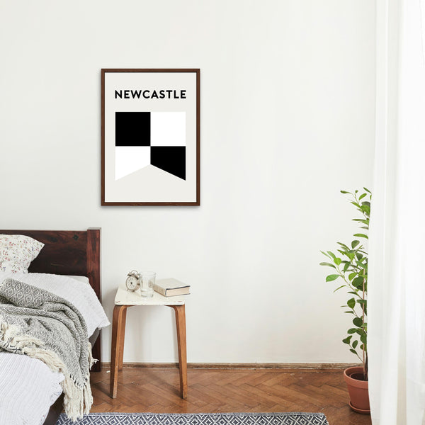 Newcastle Beach Surf Flag Print, Newcastle Coast Beach Surf Flag Retro, Minimalist Art Print Beach Newcastle