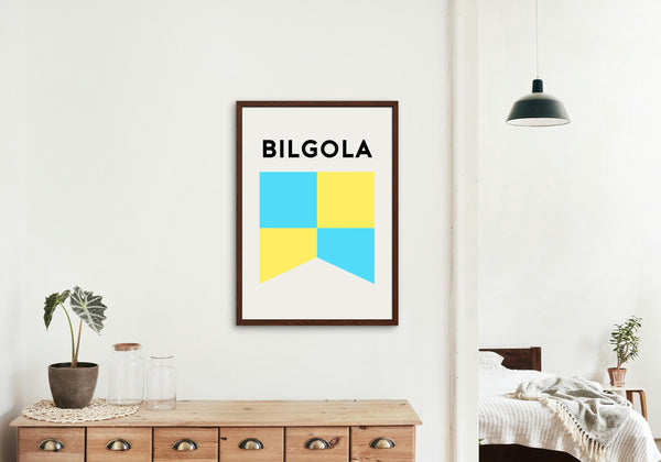 Bilgola Beach Surf Flag Print, Bilgola Beach Surf Flag Retro, Minimalist Art Print Beach Bilgola, Northern Beaches New South Wales