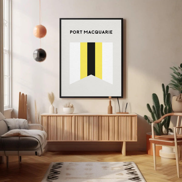 Port Macquarie Beach Surf Club art print, NSW Coast Beach Surf Flag, Beach Art Print Beach Memento, Port Macquarie Beach NSW