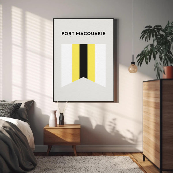 Port Macquarie Beach Surf Club art print, NSW Coast Beach Surf Flag, Beach Art Print Beach Memento, Port Macquarie Beach NSW