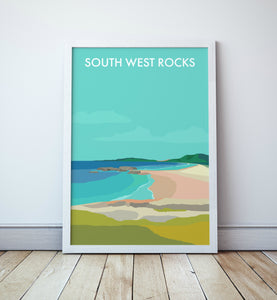 South West Rocks Beach Travel Print