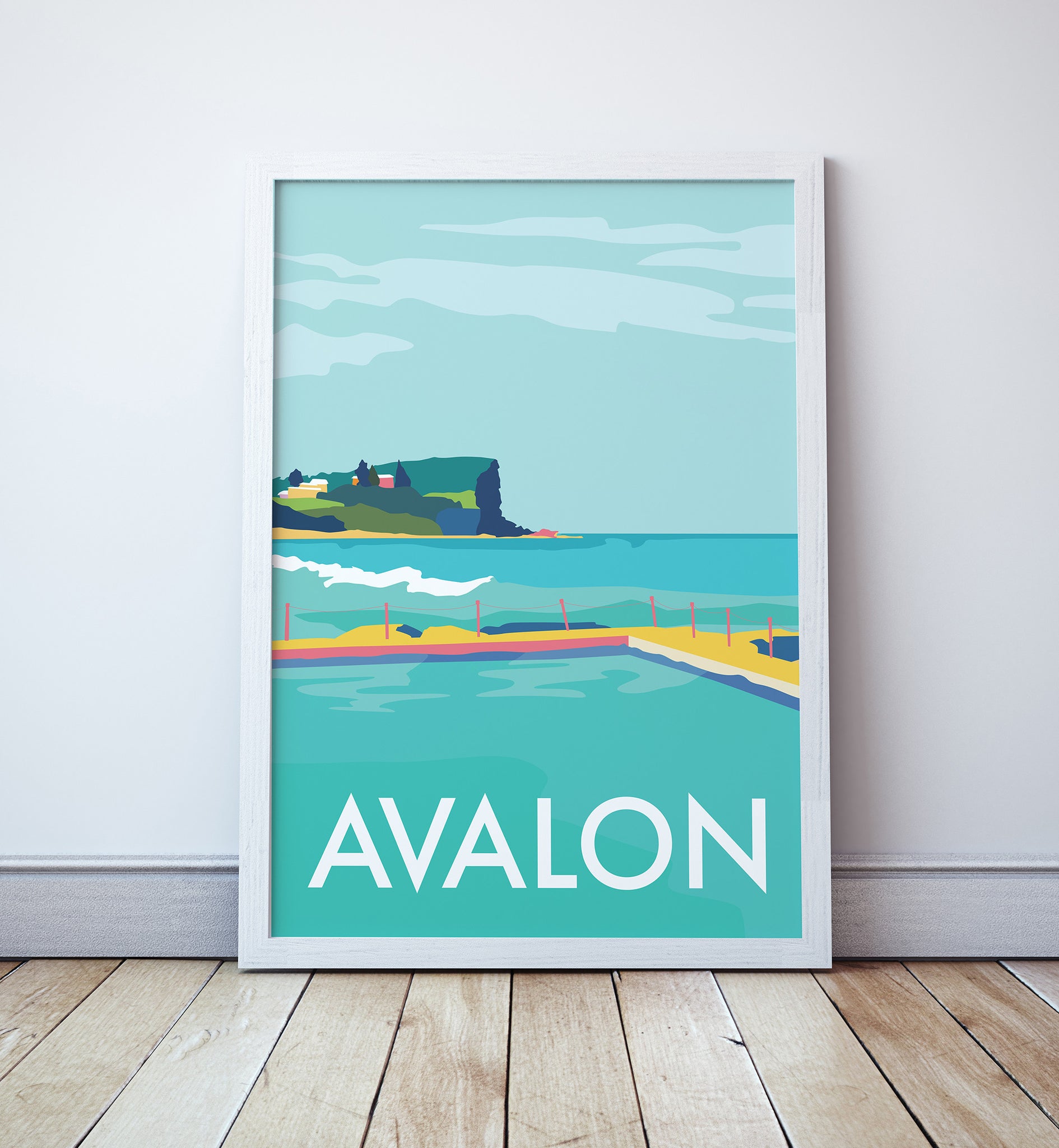 Avalon Beach Travel Print
