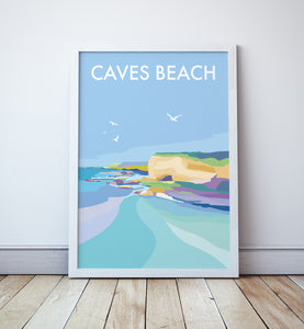 Caves Beach Travel Print