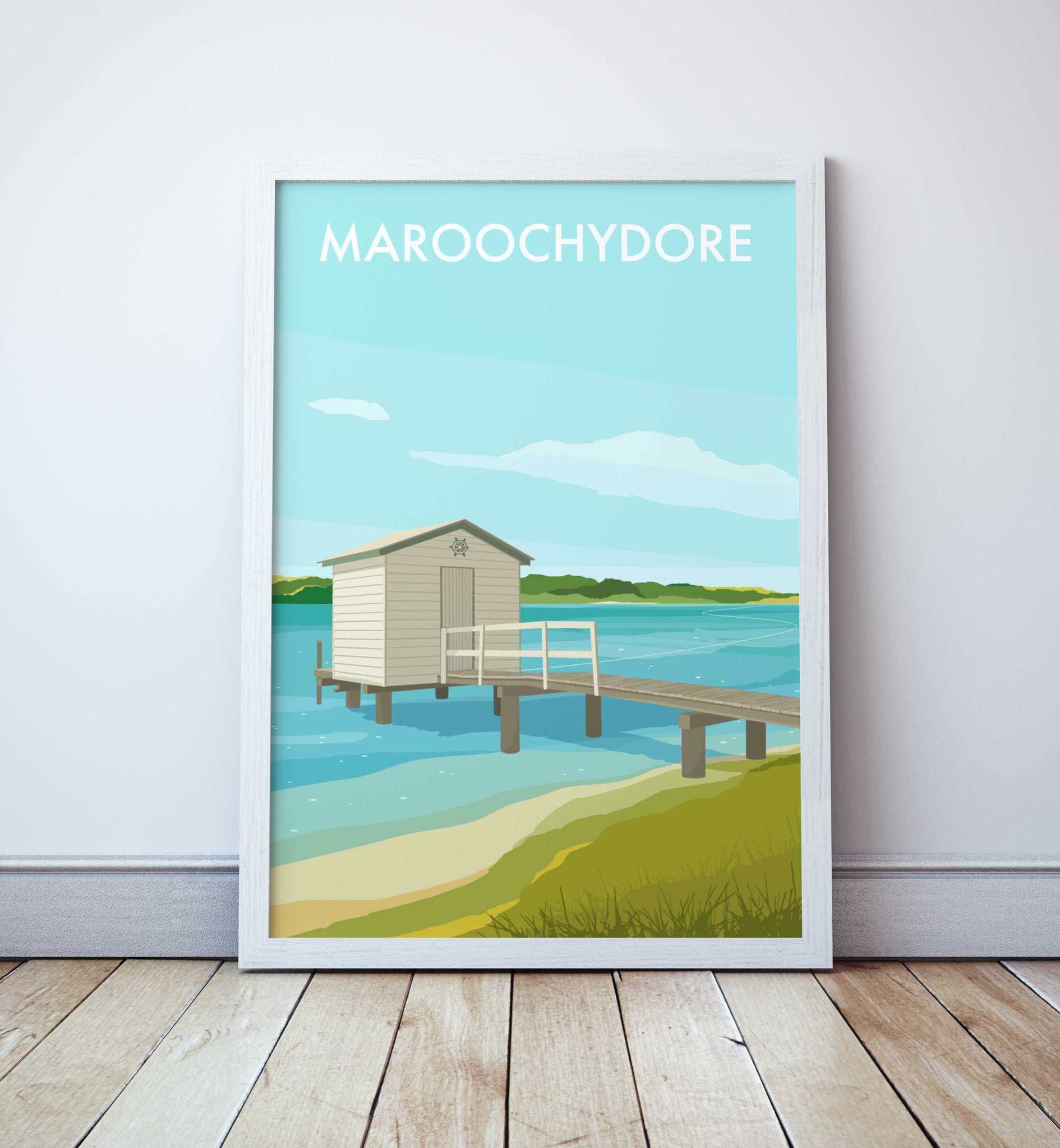 Maroochydore Boatshed Travel Print