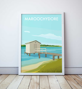 Maroochydore Boatshed Travel Print