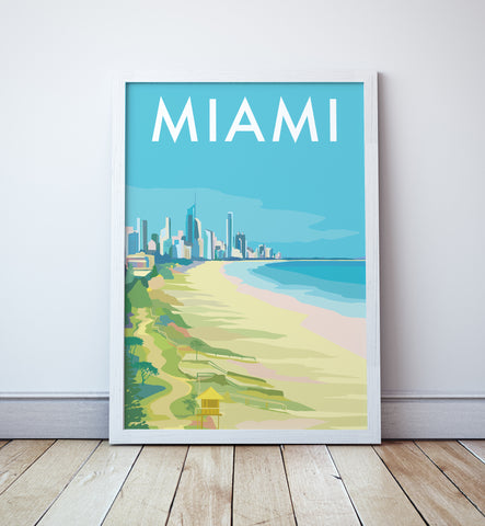 Miami Beach Gold Coast Travel Print