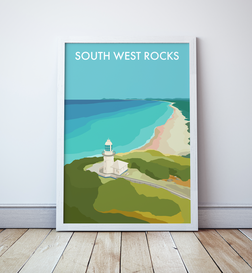 South West Rocks Smoky Cape Lighthouse Travel Print